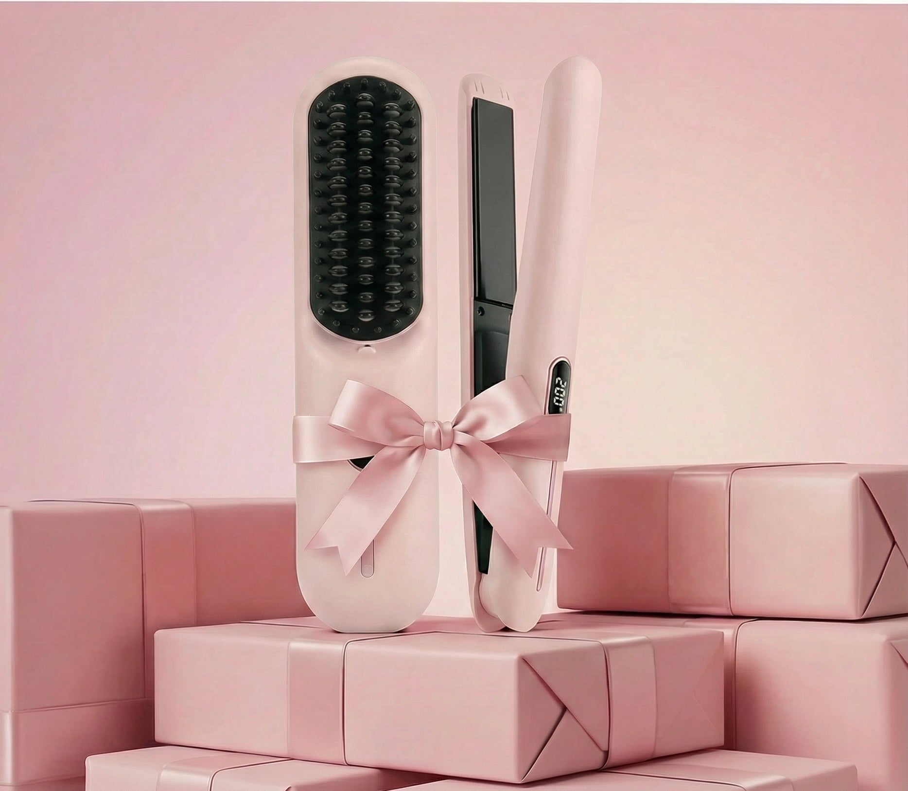 Pack duo portable - La brosse chauffante + le mini lisseur