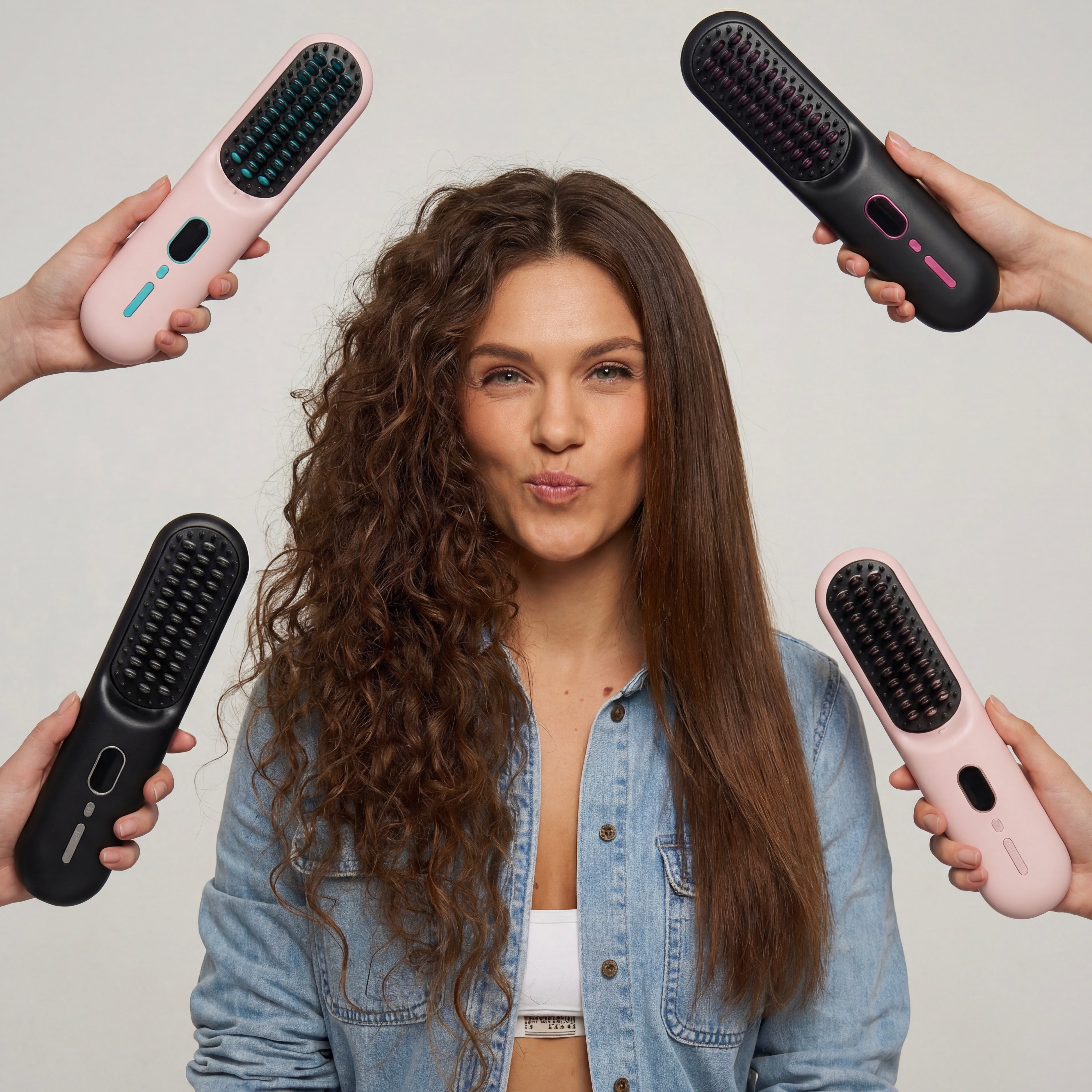 Mini brosse chauffante ionique portable - Retouches rapides l