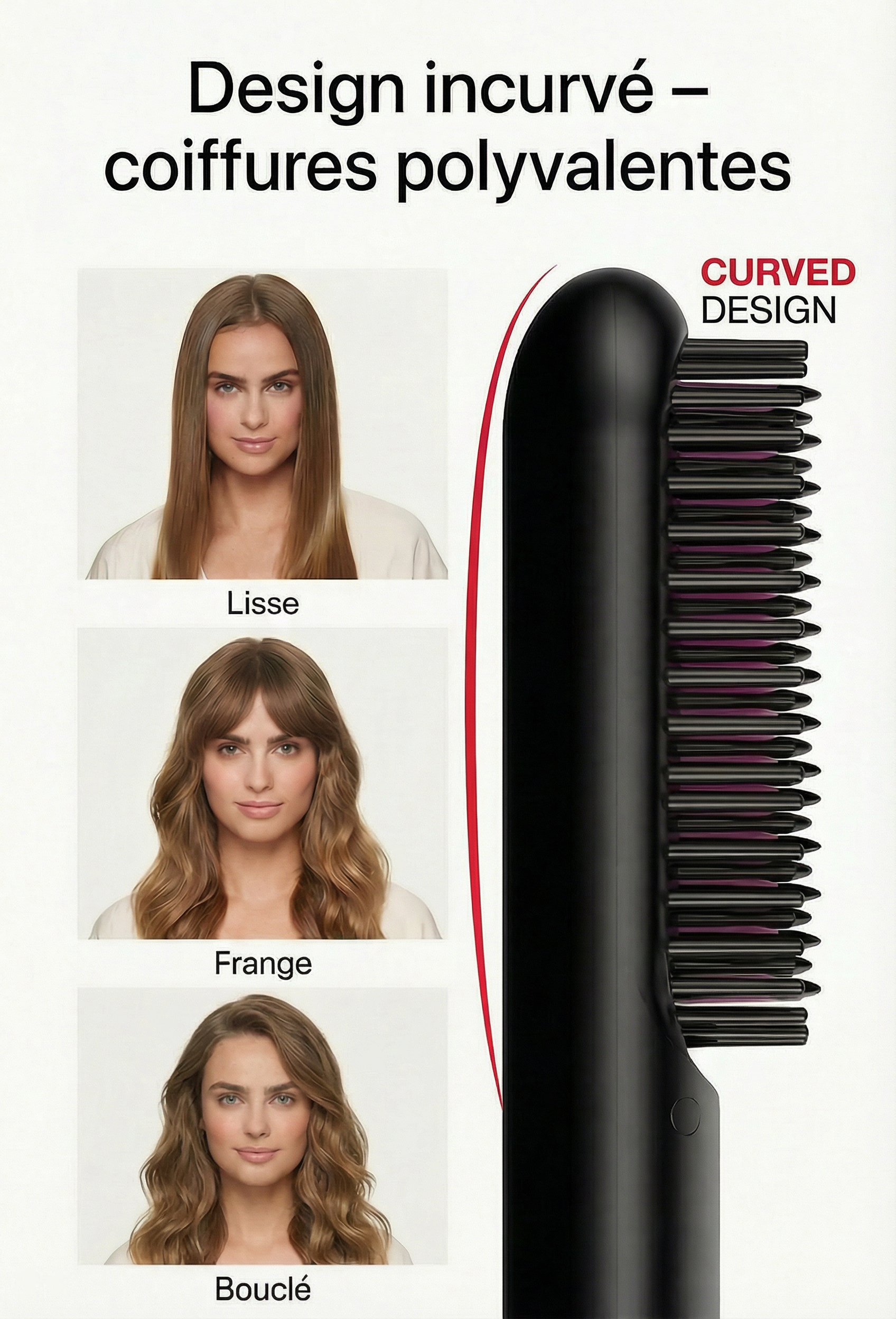 Mini brosse chauffante sans fil