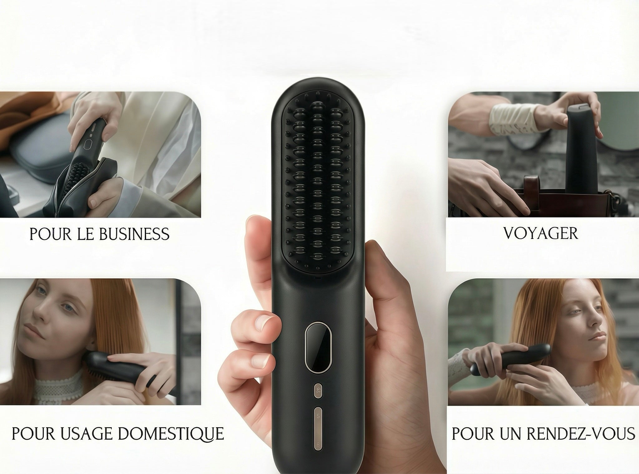 Mini brosse chauffante sans fil