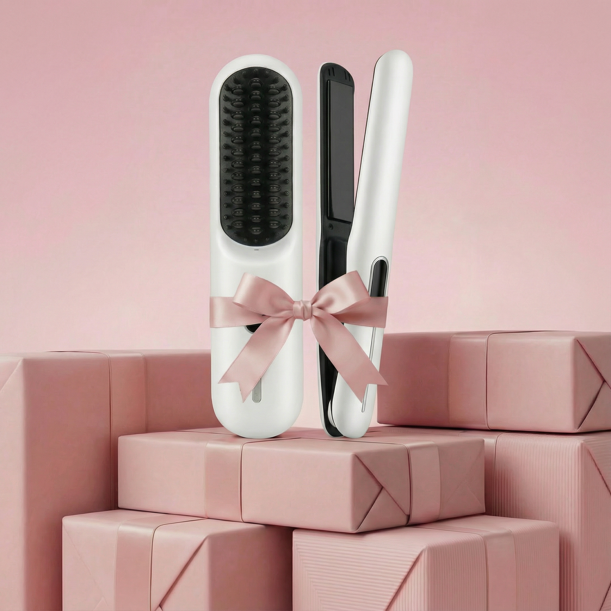 Pack duo portable - La brosse chauffante + le mini lisseur